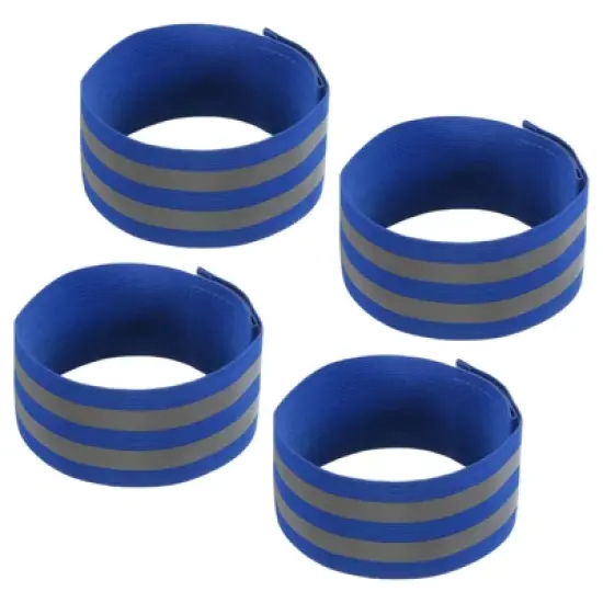 Unique Bargains Reflective Bands for Arm Wrist Ankle Leg 14x2 Inch Strip Green 4 Pack image {4}