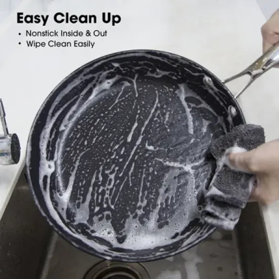 imarku Professional Cooking Utensil , 12 Inch Nonstick Cast Iron pan, Frying Pizza Pan,Steak Pan, Ergonomic grip, PFOA-Free Coating, Dishwasher Safe image {6}