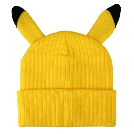 Pokemon Pikachu Inspired Yellow Cuff Beanie image {2}