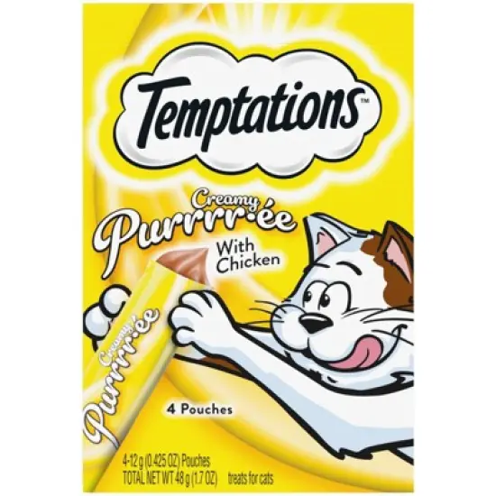 Temptations Creamy Puree with Chicken Lickable Squeezable Adult Cat Treats image {9}