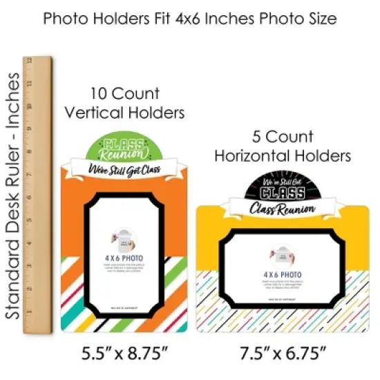 Big Dot of Happiness Still Got Class - High School Reunion Party Picture Centerpiece Sticks - Photo Table Toppers - 15 Pieces image {5}