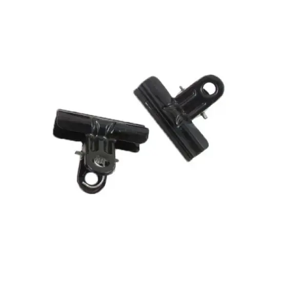 Unique Bargains Small Bulldog Metal Hinge Clips 15 Pcs 1.9" x 1.6" x 1" image {2}