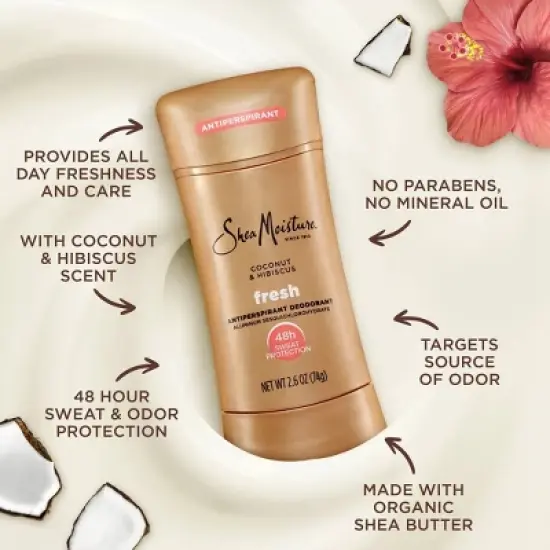 SheaMoisture Fresh & Clean Solid Antiperspirant & Deodorant - Coconut & Hibiscus - 2.6oz image {4}