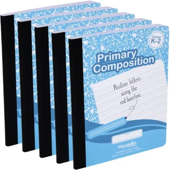 Manaloom Primary Composition Notebook Grades K-2, 100 Sheets - 9.75" x 7.5" - 5 Pack image {4}