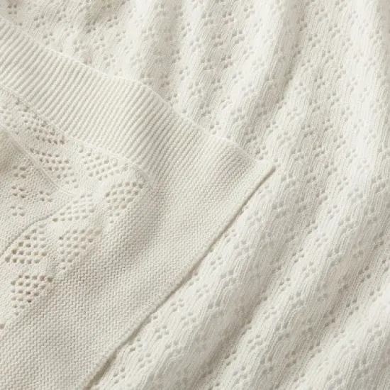 Seed Stitch Pointelle Baby Blanket - Cream - Cloud Island&trade; image {2}