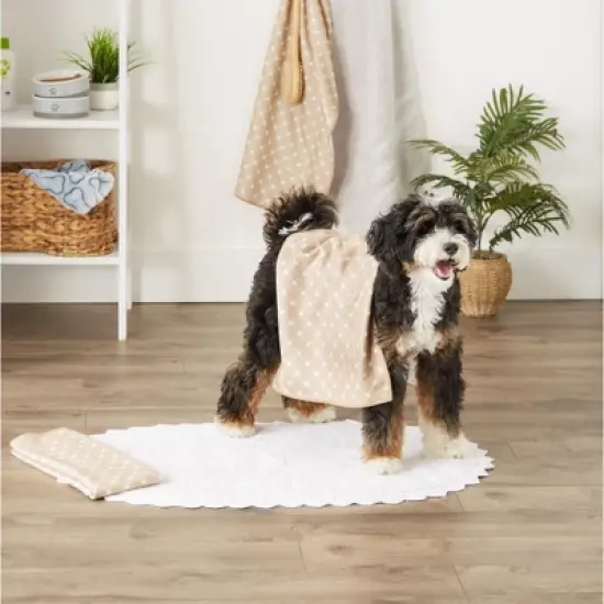 Bone Dry Microfiber Trellis Printed Pet Towel 3 Piece Set, Taupe image {4}