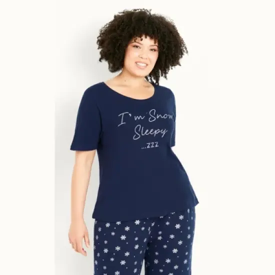 Women's Plus Size Snow Sleep Set - ink | EVANS image {2}
