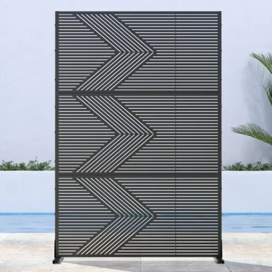 PexFix 72 in. H x 47 in. W Outdoor Metal Privacy Screen Garden Fence Arrow Pattern Wall Applique image {4}