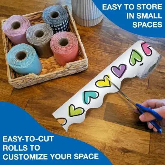 Carson Dellosa Education 65' Doodle Hearts Rolled Scalloped Bulletin Board Borders (1 roll) image {4}