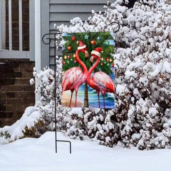 Briarwood Lane Christmas Garden Flag 12x18 For Outdoor Festive Flamingos For Christmas Garden Flag Flags For Outside image {3}