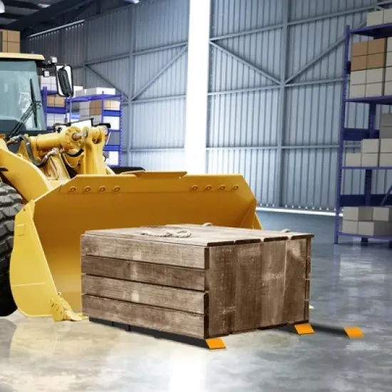 Clamp-On Pallet Forks &ndash; Heavy Duty Quick Attach Bucket Fork with Adjustable Stabilizer Bar for Tractor/Skid image {5}