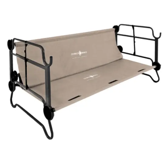 Disc-O-Bed X Large Cam-O-Bunk 2 Person Bench Bunked Double Bunk Bed Cot with 2 Side Organizer and Carrying Bags for Camping Trips, Tan image {2}