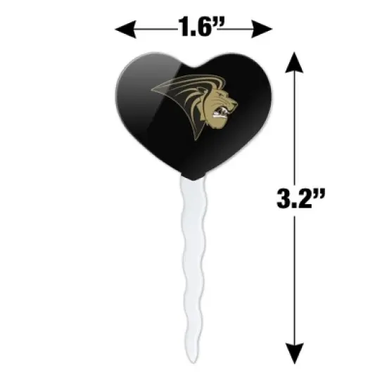 Lindenwood University Primary Logo Heart Love Cupcake Picks Toppers Decoration Set of 6 image {5}