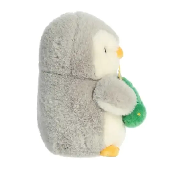 Aurora Small Pompom With Christmas Tree PomPom Penguin Festive Stuffed Animal Gray 7.5" image {2}