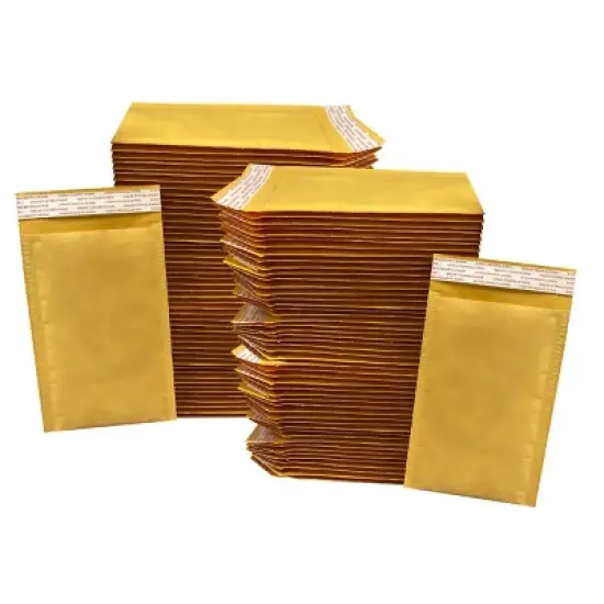 UOFFICE Pack of 100 Kraft Bubble Mailers 5" x 10" - #00 Self-Seal Padded Envelopes image {3}