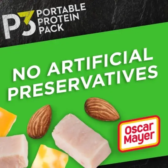 P3 Portable Protein Snack Pack with Turkey, Almonds & Colby Jack Cheese - 2oz image {2}