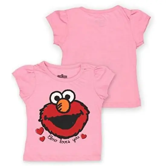 Sesame Street Girl's Elmo Short Sleeve Graphic Tee Shirt image {2}