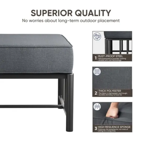 Belord Luxury Patio Swivel Chairs with 6" Extra Thick Cushions, Small Patio Furniture Set with Swivel Glider Outdoor Chairs for Porch, Balcony image {8}