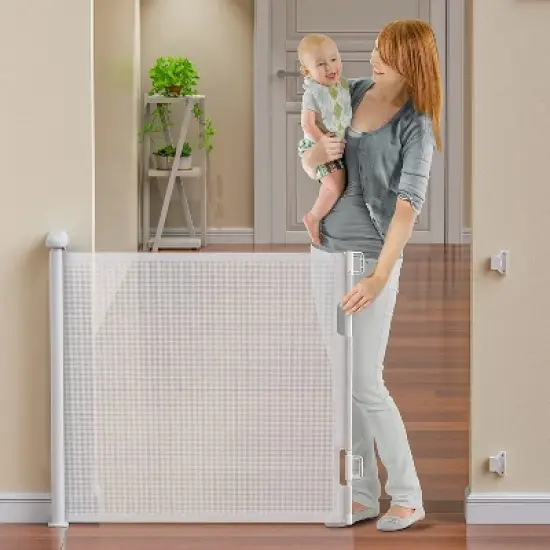 BabyBond Retractable Baby Gate for Stair and Doorway,33" Tall, 71" Wide,Hardware Mounting Kit image {10}