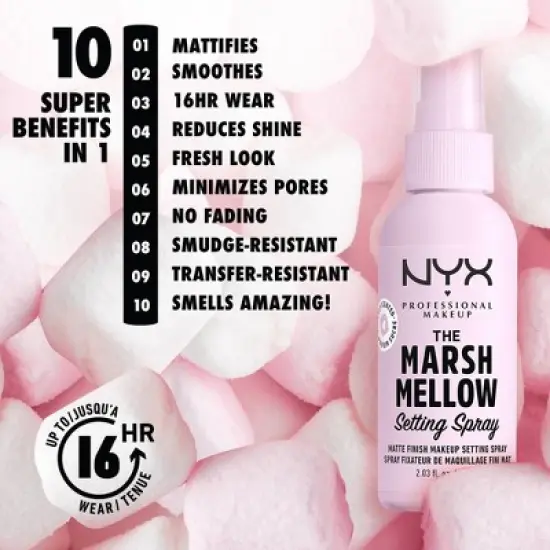 NYX Professional Makeup Long Lasting Setting Spray - Marshmallow Scented image {1}