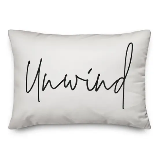 Creative Products Unwind Script White and Black 14x20 Indoor / Outdoor Pillow image {8}