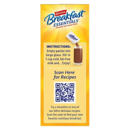 Carnation Breakfast Essentials Powder Drink Mix Packets Rich Milk Chocolate - 12.6oz/10ct image {6}