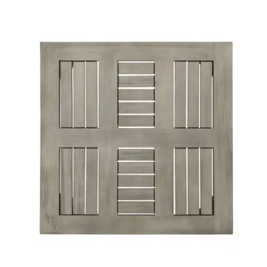 NAYSAYE Patio End Table Transitional Acacia Wood Side Table with Low Profile for Small Spaces, Gray, 20"*20"*15.75" image {3}