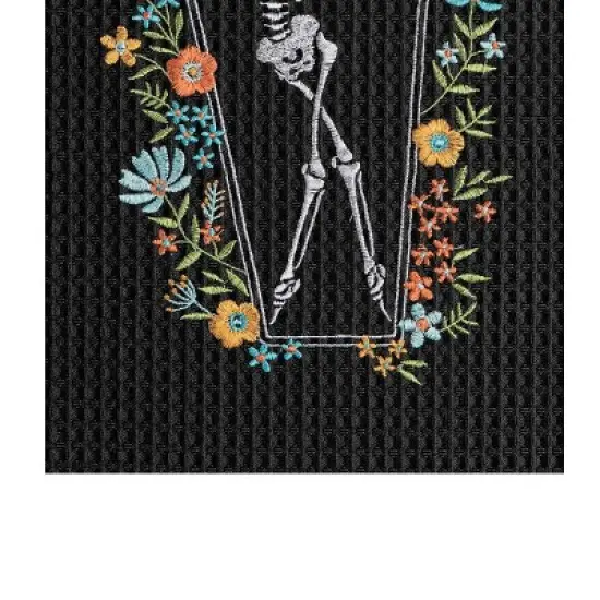 C&F Home Halloween Dance Black Cotton Waffle Weave Dishtowel image {2}