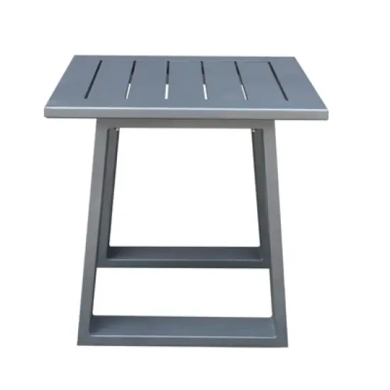 DSVIMOY Patio End Table, Neutral Tones, Modern Geometric Pattern, Pewter, 23"*23"*22" image {1}