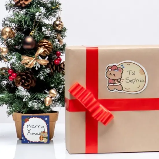 Wrapables Happy Holidays Christmas Sticky Notes, Adhesive Winter Holiday Memo Notepads for Home, Office, Work, Cute Buddies 8pc image {5}