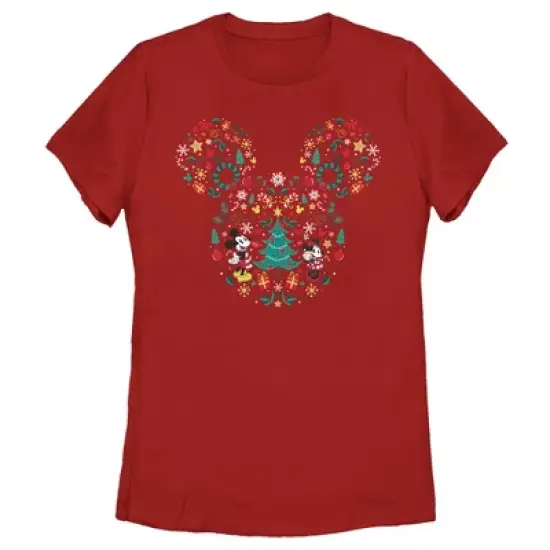 Women's Mickey & Friends Christmas Silhouette T-Shirt image {3}