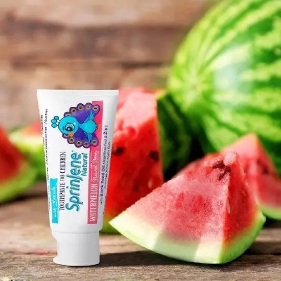 SprinJene Natural Kids Cavity Protection Toothpaste - Watermelon - 3.5oz image {2}