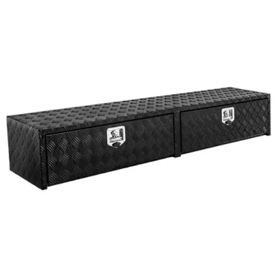 72" Metal Truck Tool Box, Diamond Plate Tool Chest Organizer With Lock and Keys, Truck Bed Toolbox for Pick Up, Trailer, Utility Tractor, Deck Box image {1}
