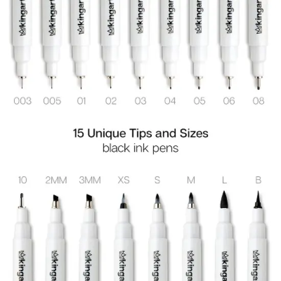 KINGART PRO Inkline Fine Line Pens , 6 pc image {9}