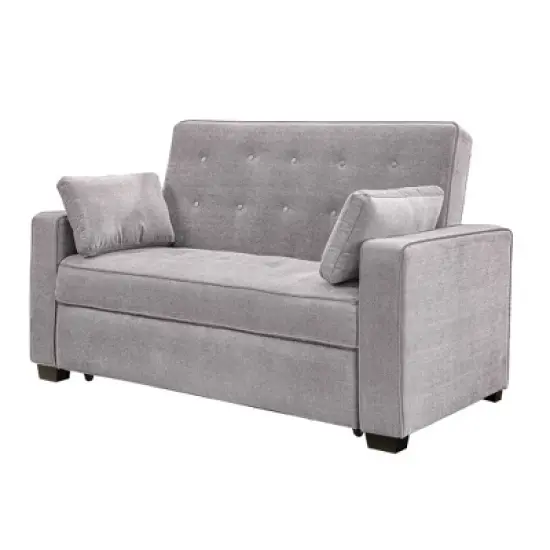 Andrea Convertible Futon Sleeper Sofa Light Gray - Serta image {3}