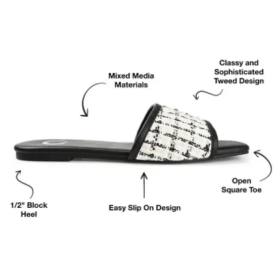 Journee Collection Womens Mikala Slide Low Block Heel Sandals image {7}