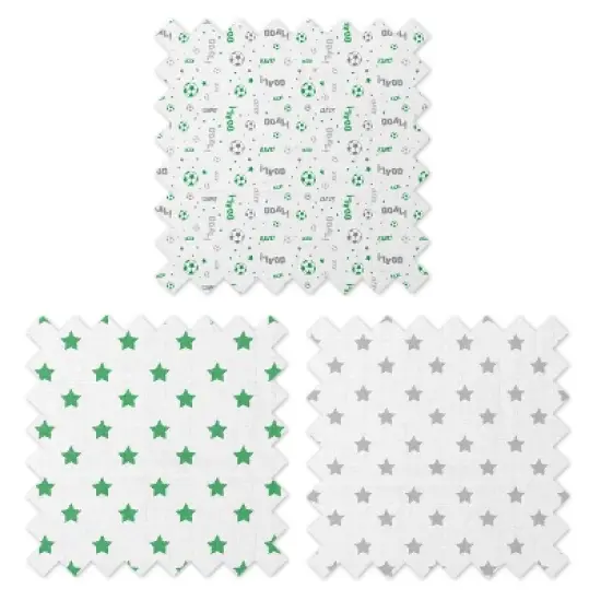 Bacati - Soccerball Green/Gray Muslin Changing Pad Cover image {8}