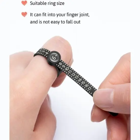 Ring Sizer Measuring Tool with Magnifier, for Ring Measurer and Ring Size Plastic Ring Sizer with Lens, 1-17 image {4}