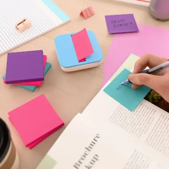 Staples Stickies Pop-Up Notes Assorted Bold Colors 3" x 3" 6 Pads/PK 565444 image {4}