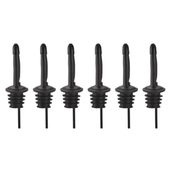 Unique Bargains Stainless Steel Leakproof Odorless Liquor Pourers with Rubber Dust Cap 6 Pcs image {6}