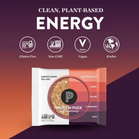Protein Puck Harvest Moon Nutrition Bars - Apple Cinnamon - 3.25oz image {4}