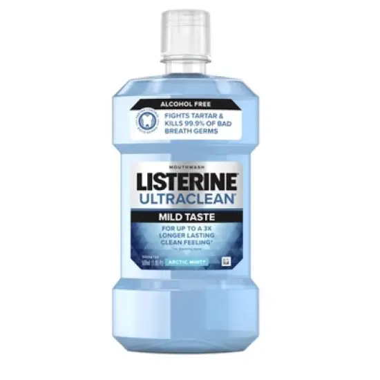 Listerine Ultraclean Zero Alcohol Tartar Control Mouthwash Arctic Mint - 500ml image {10}
