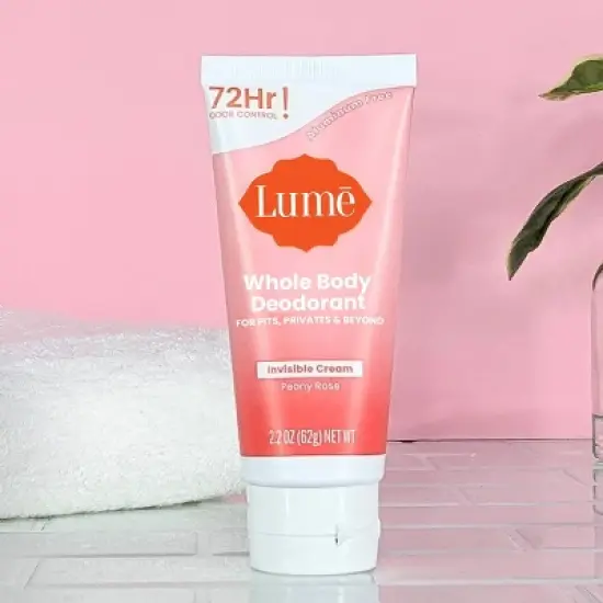 Lume Whole Body Invisible Cream Tube Deodorant - Floral/Rose Scent - 2.2oz image {2}