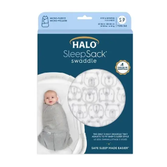 HALO Innovations Sleepsack Swaddle Bear Faces Microfleece - S image {3}