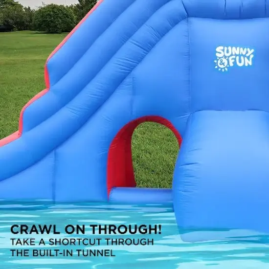Sunny & Fun Inflatable Kids Backyard Water Slide Park with Splash Pool image {3}