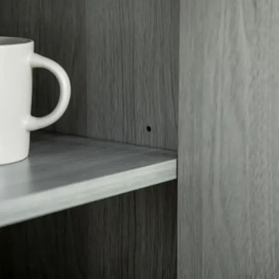 HOMCOM Industrial Buffet Cabinet, Kitchen Sideboard with Metal Grid Flip Drawer, 2-Tier Cabinet, Adjustable Shelf for Living Room, Dining Room, Gray image {5}