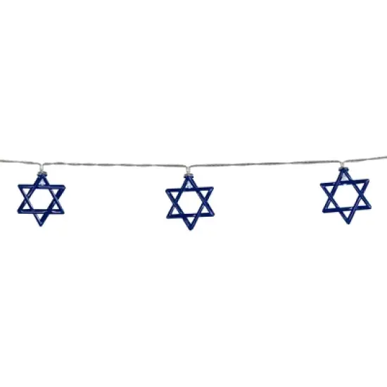 Northlight 10ct Star of David  Lights - White LED - 5' - Clear Wire image {6}