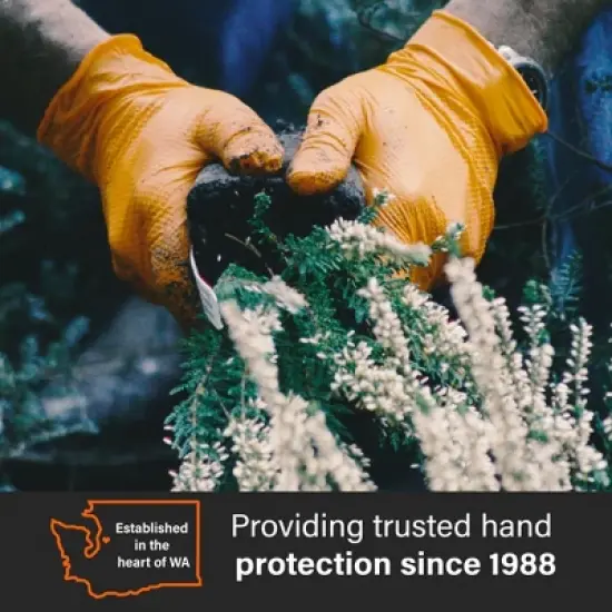 GLOVEWORKS Heavy-Duty Orange Nitrile Gloves with Raised Diamond Texture- Industrial Grade - Great for Auto Repair, Mechanics, Janitorial, Food Service image {2}