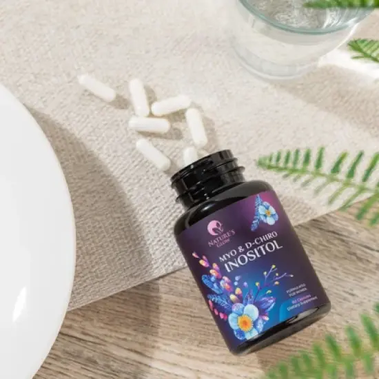 Myo-Inositol & D-Chiro Inositol 40:1 Ratio - Ovarian Health & Hormone Support - 60 Capsules By Nature's Glow image {8}