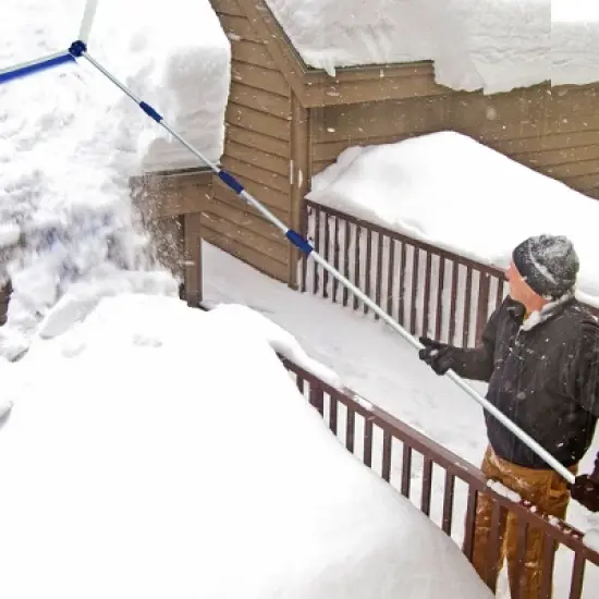 Costway 21ft Roof Snow Rake Removal Tool Lightweight w/ Adjustable Telescoping Handle image {2}